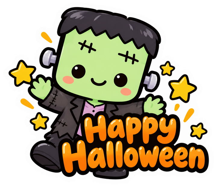 Happy Halloween (Cute Frankenstein's Monster)